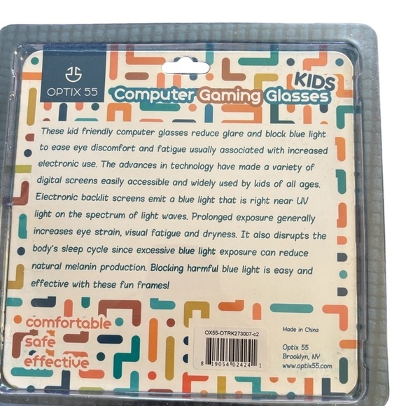 Optic 55 Kids Computer Gaming Glasses Blocks Harmful Blue Light Reduce Glare - Picture 3 of 3